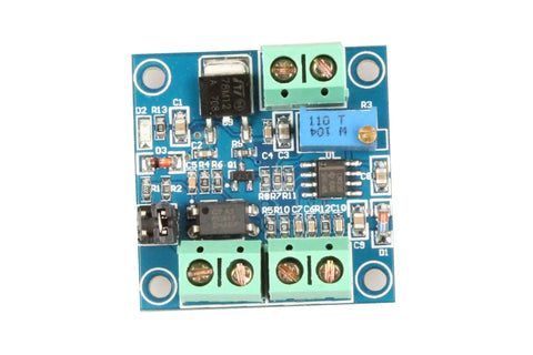 PWM To 0 To 10V Analog Converter Module For PLCs and Industrial Control Boards top view showing connection terminals.