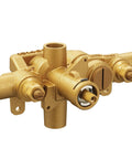Close-up of M-PACT Moentrol Shower Valve With Stops 1/2-Inch CC showing brass construction and connection points