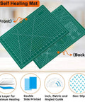 Self Healing Cutting Mat For Sewing And Crafts 12x18 Inch Double Sided 5-Ply Rotary Cutting Surface, showing front and back design