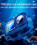 Underwater view of Waterproof Case For DJI Osmo Action 6 With 70m 229ft Depth Rating Anti Fog Lens showcasing its durability.