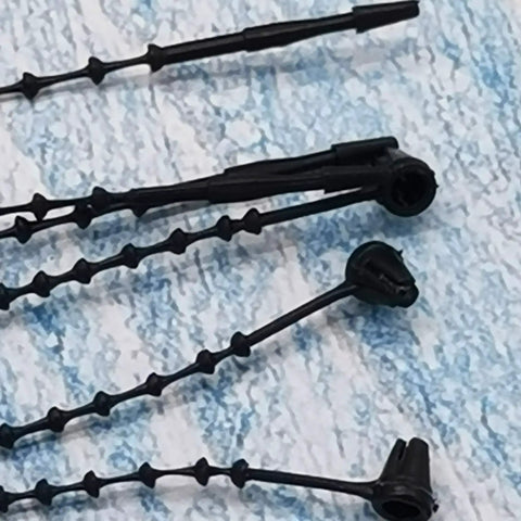 Heavy Duty Premium Black 5 Inch Adjustable Security Beaded Loop Ties For Clothing And LuggagE Quick Snap Pin Fasteners Bulk 1000 Pack No Sweat Bulk Savings, close-up view.