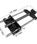Heavy Duty Front Screw Bench Vise For Woodworking Shops Built Like A Tank Rock Solid Seven Inch Jaw Opening Cast Iron Body with chrome hardware.