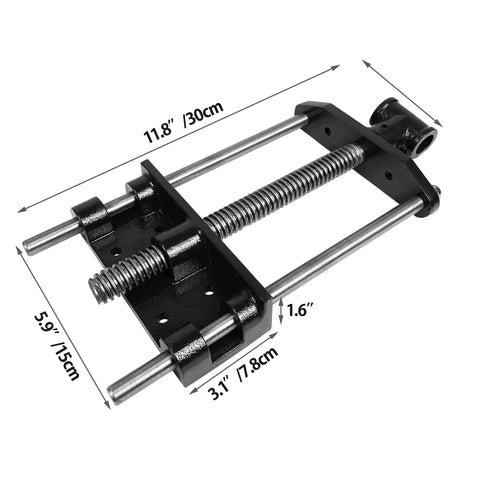 Heavy Duty Front Screw Bench Vise For Woodworking Shops Built Like A Tank Rock Solid Seven Inch Jaw Opening Cast Iron Body with chrome hardware.