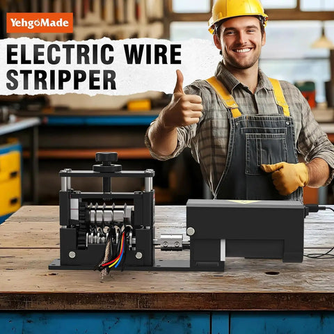 Automatic Wire Stripper Machine With Upgraded Motor For Fast Copper Wire Recycling 6 Channel 5 Carbide Blades in workshop