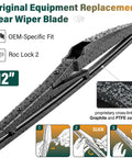 12-inch Straight Up Windshield Wiper Blades Replacement For Hyundai Palisade 2020-2025 with Graphite and PTFE coating.