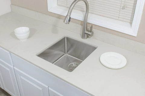 Undermount 18 Gauge Stainless Steel Kitchen Sink Single Bowl Type 304 Pro Grade Matte Finish in modern countertop setting.