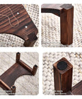Wooden 7 Inch Squatting Toilet Stool For Adults With Foot Pad And Anti Slip Design Built For Comfort And Safety, close-up details