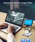 7 Inch LCD Digital Microscope With Screen 1200X Magnification 12MP Coin Microscope For 1080P Images And Videos Rotatable HD Display Easy Setup For Hobbyists DIYers And Classroom Tech Enthusiasts connected to laptop