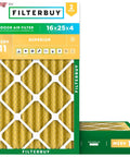 16x25x4 Air Filter MERV 11 Electrostatic Pleated For Pet Lovers And Allergy Defense 2 Pack Universal HVAC Replacement