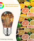 15 Pack 2W S14 LED Replacement Bulbs For Outdoor String Lights, Dimmable Vintage Edison Style, E26 IP65 Warm White 2700K, High CRI