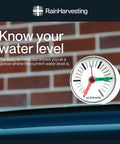 Easy Read Rain Harvesting Tank Gauge With At A Glance Water Level Indicator And No Fuss One Hole Install For Quick Setup In Your Backyard Off Grid Or Farm Rainwater System dial on tank