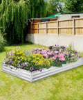 Galvanized Raised Garden Beds 2 Pack Metal Garden Kit 4x8x1 Feet Each For Flowers Vegetables And Herbs Easy Assembly Stackable Or Interlocking