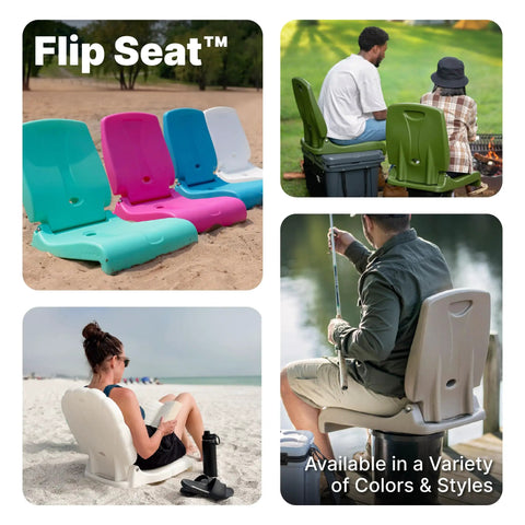 Foldable Adult Flip Seat Portable Outdoor Chair With Back Support For Poolside Tailgating Camping And Picnics Great For Ground Seating