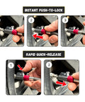 Tire Pressure Gauge With Lightning Chuck Battery Free High Accuracy ANSI B40 1 Certified Reads Up To 60 PSI Instant Lock Valve Stem For Fast On The Go Tire Checks, red chuck on tire valve