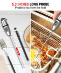 Digital Food Thermometer For Cooking And Baking With A Long 5.3 Inch Probe, measuring oil temperature accurately