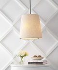 Oil Rubbed Bronze 1 Light Pendant Light With Iron And Linen Shade Dope Modern Farmhouse Bohemian Hanging Ceiling Fixture