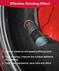 Using Two Pack Tire Patch Tools Kit With Strong Patch Roller And Buffing Wheel on tire surface for effective grinding
