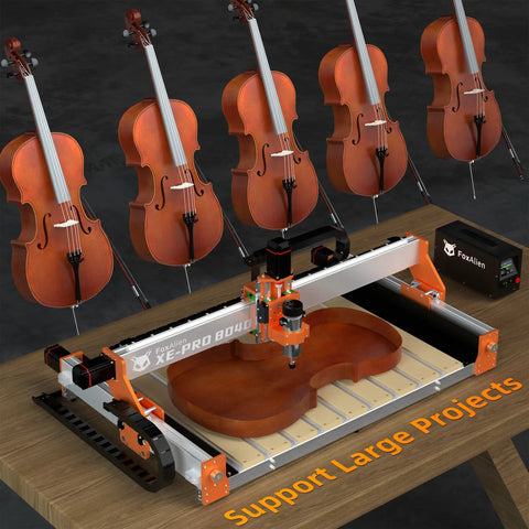 X Axis Extension Kit For 8040 CNC Router Upgrade With Hybrid Spoilboard Worktable, Extends X Travel, CNC machine with violins