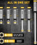Slick Professional Grade Eight Piece 3/8 Drive Magnetic Swivel Spark Plug Socket Kit With Hand Ratchet And Accurate Gap Tool For 5/8 9/16 14Mm 16Mm Engines No Hassle Crv Steel Setup displayed with different socket sizes.