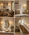 10 in Alabaster Wall Sconces Set of Two, Natural Marble Globe Wall Light in living room, bedroom, vanity, and staircase.
