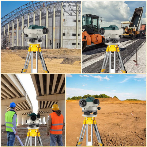 32X Automatic Optical Level Kit With Self Leveling Magnetic Dampened Compensator And Transport Lock on job site surveying KL32X