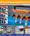 Sheet Metal Roller Bender For 0 To 90 Degrees, Dual Station Edge Roller Kit for bending steel and aluminum sheets, heavy-duty build.
