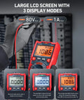 True RMS 6000 Counts Auto Ranging Digital Multimeter for AC and DC voltage with large LCD screen and three display modes
