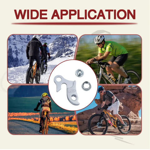 Wide application of 2 Pack Universal Bicycle Derailleur Hanger Replacement Tail Hook Silver Tone Emergency Spare Part for Most Bikes