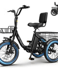 Electric Trike For Adults Foldable Step-Through With 1200W Brushless Motor 18 MPH Top Speed 55 Mile Range Removable 48V 13Ah Battery 18x3 Fat Tires Three Wheel E Tricycle Built For City Streets And Light Trails, black