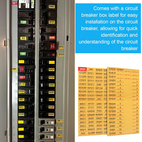 Image of Knockout One Inch Breaker Filler Plates 10 Pack Universal Circuit Breaker Covers installed in a panel for better organization.