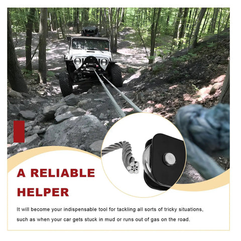 Beefy 8000 Lbs Winch Snatch Block For Off Road Recovery Universal Tow Pulley Block For Trucks ATVs UTVs And SUVs Works With Synthetic Rope And Steel Cable Rugged Recovery Accessory on Jeep trail