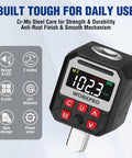 Digital Torque Adapter For Half Inch Drive With Buzzer Alert Turns Your Ratchet Into An Electronic Torque Wrench Range 7.38 To 147.5 Ft Lb 10 To 200 Nm Includes Quarter And Three Eighths Inch Adapters Gearhead Friendly, black digital display