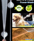 High Pressure Handheld Shower Head With 60 Inch Stainless Steel Hose in use for pet bathing and tile cleaning