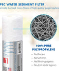 US Made Ultimate Series Two Sets Of Stage One Two And Three Replacement Filters For Undersink RO Systems Includes Two Sediment And Four Carbon Blocks Compatible With RO 45 RO 90 PH90 PERM PUMP And All Ten Inch Standard Cartridges showing sediment filter details
