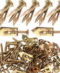 Heavy Duty Self Drilling Drywall Anchors Kit With Screws For No Drill Wall Mounts, rust-resistant yellow zinc plated carbon steel, 40-set