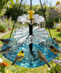 Hanging Solar Bird Bath Fountain Upgrade 3-Layer Cascading Water Feature For Outdoor Garden Decor Ideal For Patio, Yard, Backyard And Lawn, Solar Powered, No Wires, Worry-Free Sunlit Bird Bath Attraction