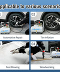 Ultra Quiet Portable Air Compressor With 60 dB Silent Operation for various uses: automotive repair, tire inflation, dust blowing, woodworking