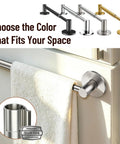 Super Strong Magnetic Towel Bar With Large Base And Hidden Magnet Design Non Slip Towel Holder in various colors on metal surface