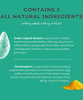 Dog Muscle And Joint Recovery Supplement With Fortetropin And Green Lipped Mussel ingredients list, 396 gr focus on natural.