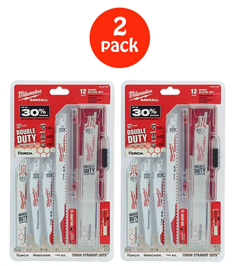 Beefy 12 Piece Ultimate Demolition Sawzall Blade Set Two Sets Heavy Duty Construction Blades in packaging for various materials