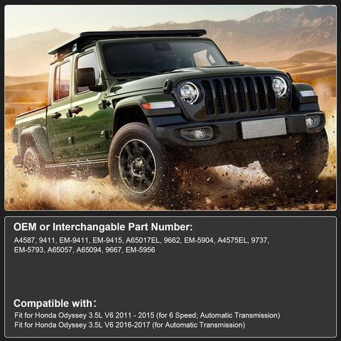 Image of a rugged off-road vehicle driving through dirt with mountain background, unrelated to Engine And Transmission Mounts Set For Honda Odyssey 3 5L V6 2011 Through 2017 Replaces OE A4575EL A65094 A4587 A65017EL 4 Piece Kit Front Motor Mount Front Right Mount Transmission Mount Rear Engine Mount.