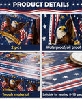 4th Of July Tablecloth 250th Anniversary Patriotic American Flag Design Two Pack For Memorial Day Outdoor Home Patio Decor
