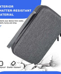 Built Like A Beast Electronic Organizer Travel Case For MacBook Power Adapters Cables Power Bank SD Cards Hard Drives Waterproof Shockproof Gear Hauler Carry Bag Grey shown with a grey shatter-resistant exterior.