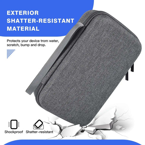 Built Like A Beast Electronic Organizer Travel Case For MacBook Power Adapters Cables Power Bank SD Cards Hard Drives Waterproof Shockproof Gear Hauler Carry Bag Grey shown with a grey shatter-resistant exterior.