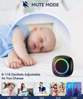Ultra Long Range 1300 Feet Wireless Doorbell With RGB Alarm Lighting, Battery Powered, IP66 Waterproof, 60 Plus Chimes, 5 Level Volume, Portable Receiver For Home Office Classroom And Business, 4.5 Year Battery Life mute mode speaker