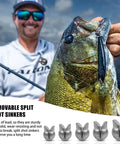 Angler holding fish with Split Shot Fishing Weights Set and removable clip on sinkers displayed for fly line sinking.