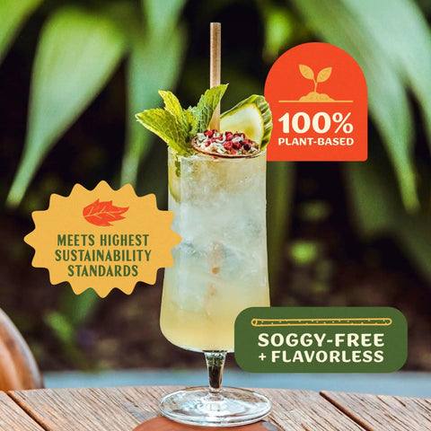 Bulk Agave Straws 6 Inch 2000 Count Sustainable And Compostable Drinking Straws Made From Upcycled Agave Plant Fiber Long Lasting And Durable Won't Get Soggy Perfect For Parties And Everyday Use used in a cocktail