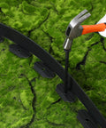 Installing No Dig 148Ft 2 Inch Tall Landscape Edging Kit With 70 Spikes And 20 Connectors For Flexible Garden Border on grass
