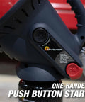 Little Buddy Portable Radiant Propane Heater With 3800 BTU Output showing side view and one-button ignition feature.