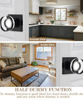 2 Pack Matte Black Dummy Door Knobs With Crystal Glass Knobs installed on white doors in modern living and kitchen areas
